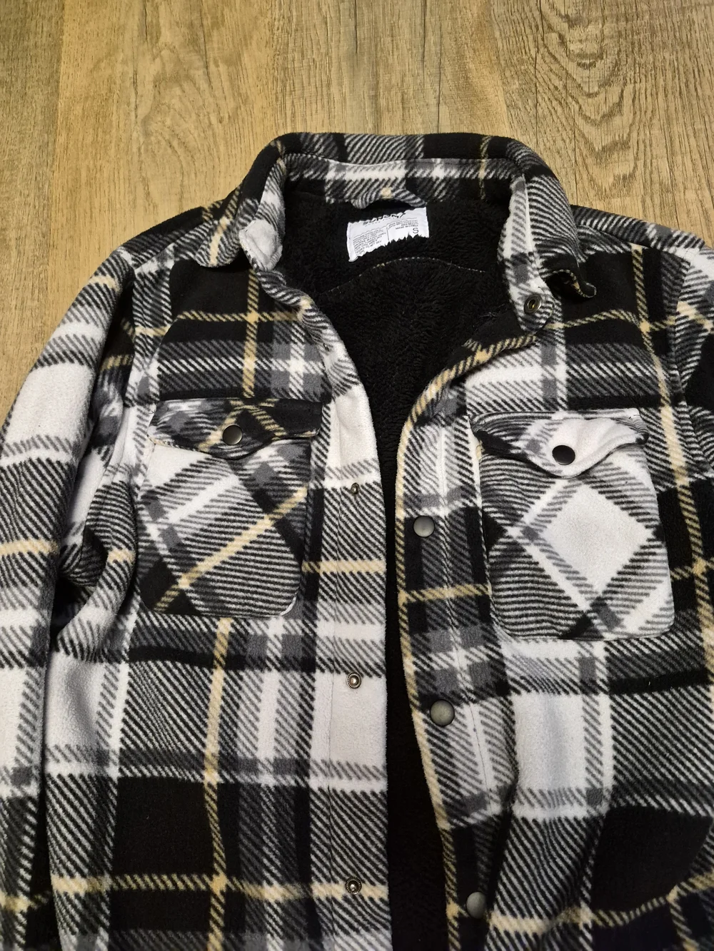 Sonoma Black & White Plaid Sherpa-Lined Puffer Jacket